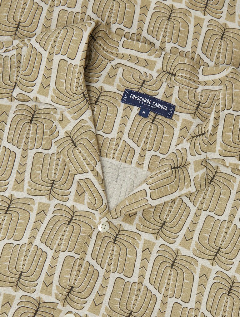 FRESCOBOL ROBERTO LINEN SHIRT DRIED MOSS - Hombre Amsterdam