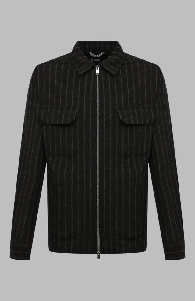 HUGO BOSS WOOL PINE - STRIPE SHIRT BLACK - Hombre Amsterdam