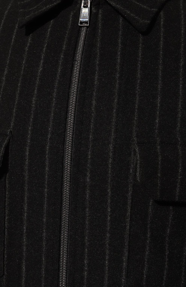 HUGO BOSS WOOL PINE - STRIPE SHIRT BLACK - Hombre Amsterdam