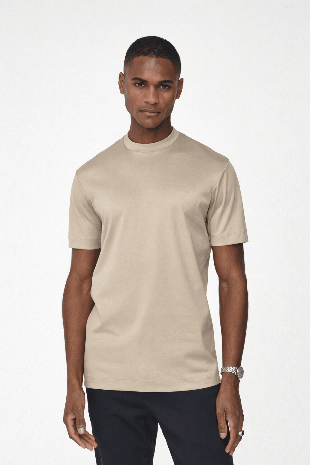 Interlock Supima Cotton T-Shirt Beige - Hombre Amsterdam