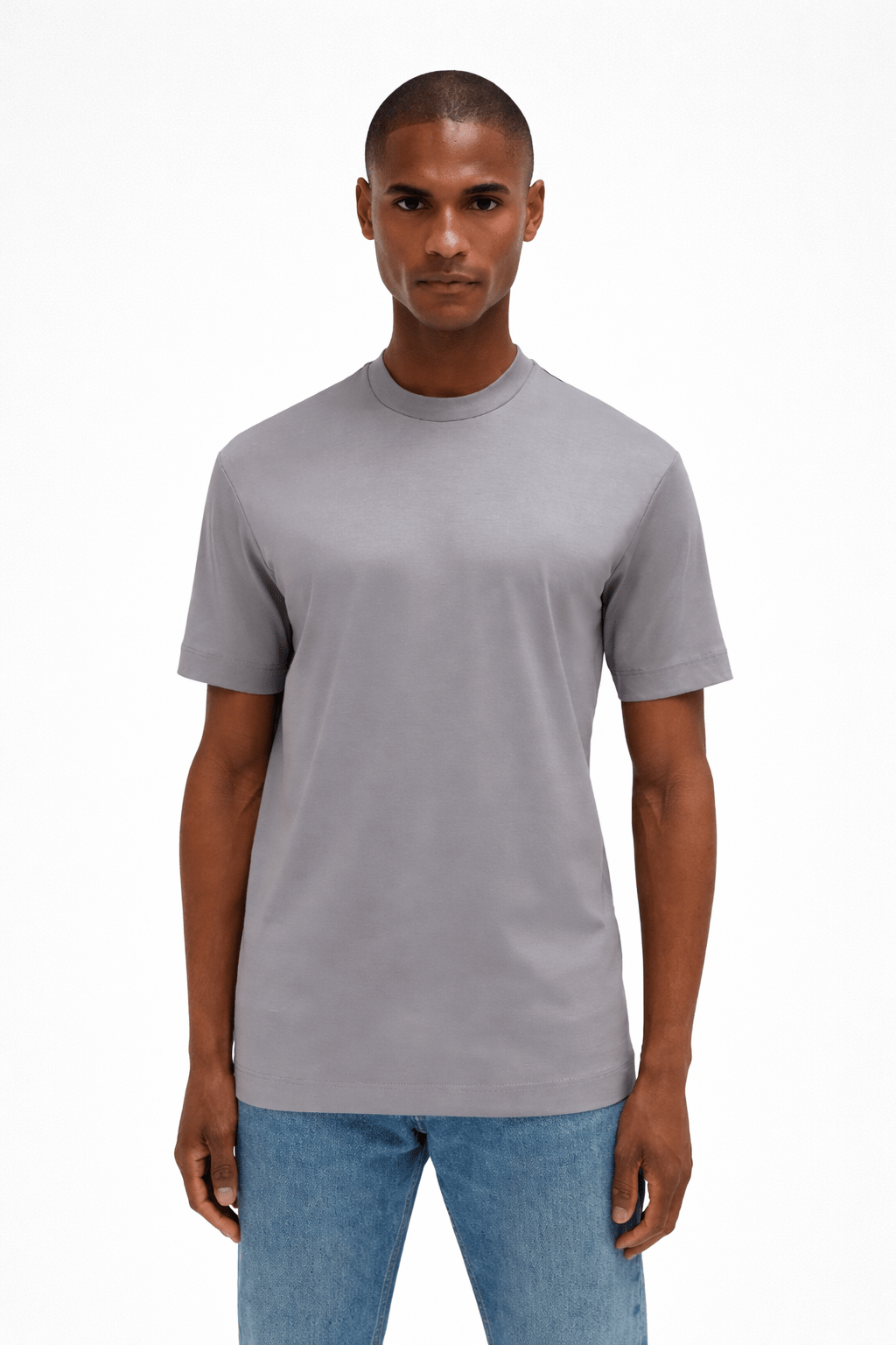 Interlock Supima Cotton T-Shirt Grey - Hombre Amsterdam