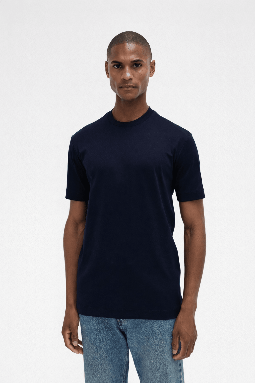 Interlock Supima Cotton T-Shirt Navy - Hombre Amsterdam