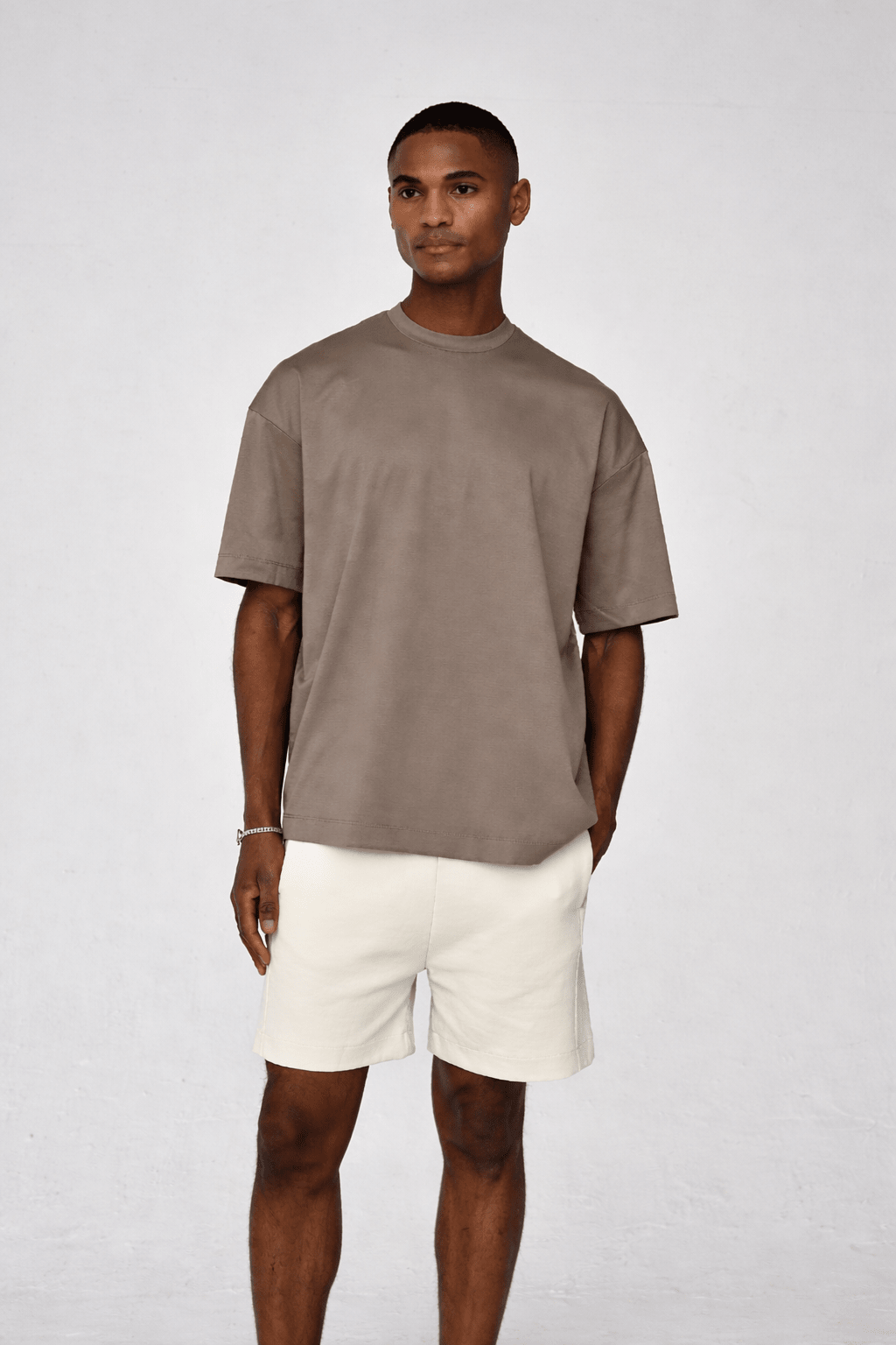 Interlock Supima T-Shirt Lead Grey Oversized - Hombre Amsterdam