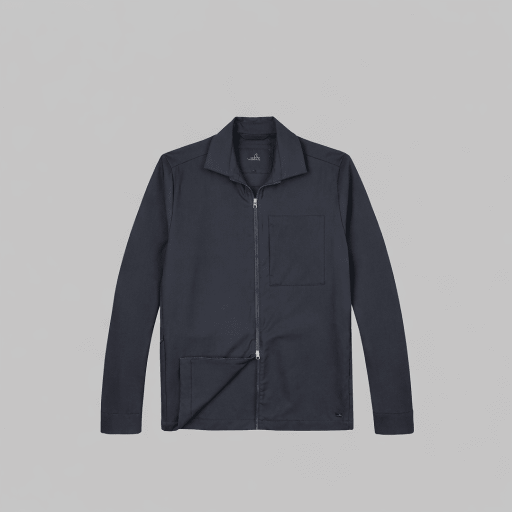 WAHTS SUMMER WOOL SHIRT JACKER NAVY-HOMBRE AMSTERDAM