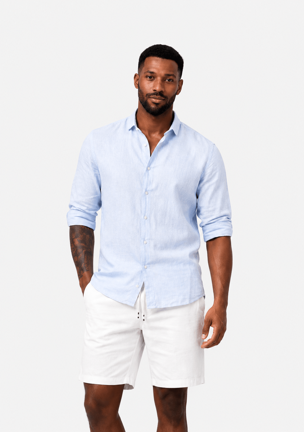 Light Blue Linen Shirt - Hombre Amsterdam