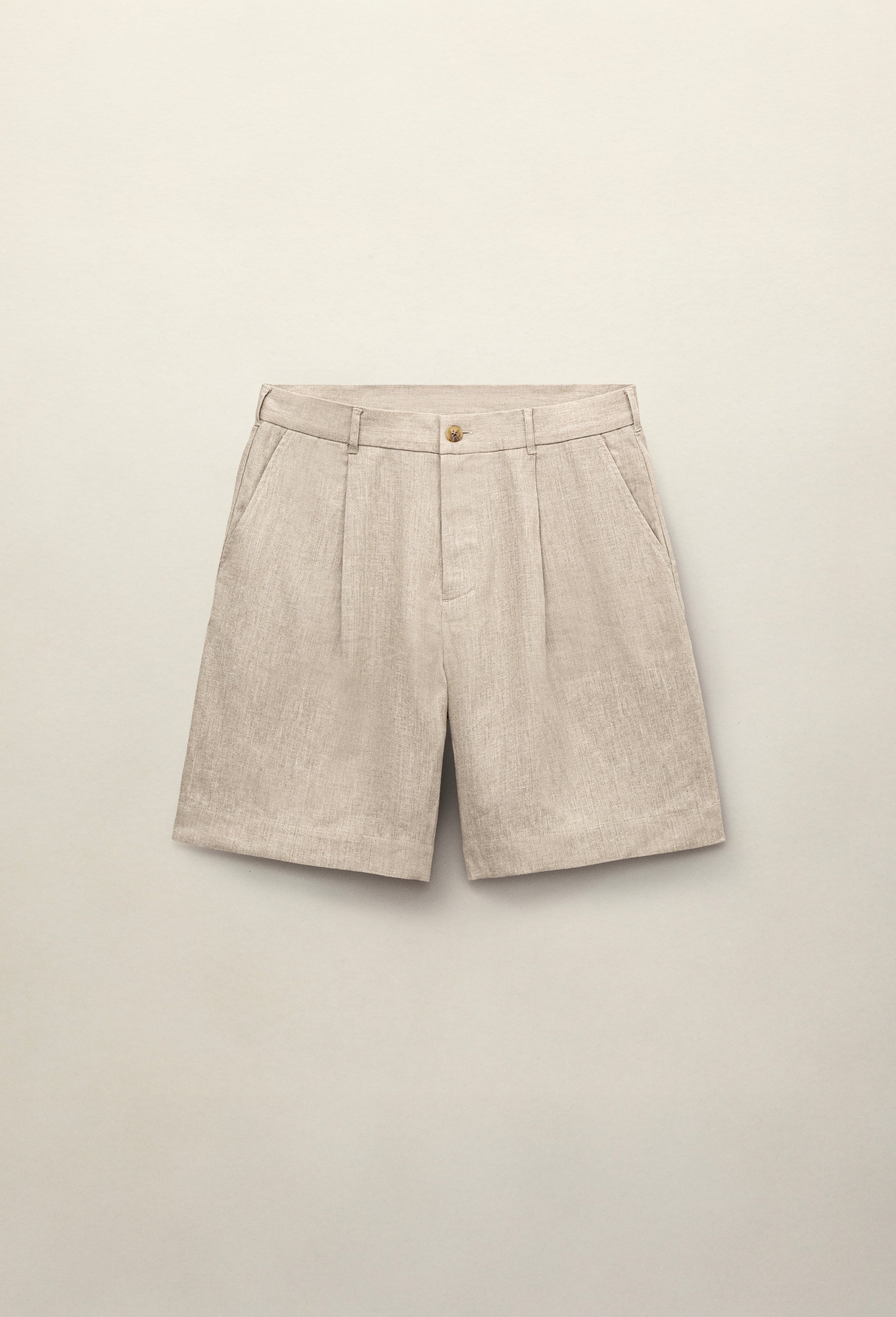 Linen Bermuda Short Oat - Hombre Amsterdam