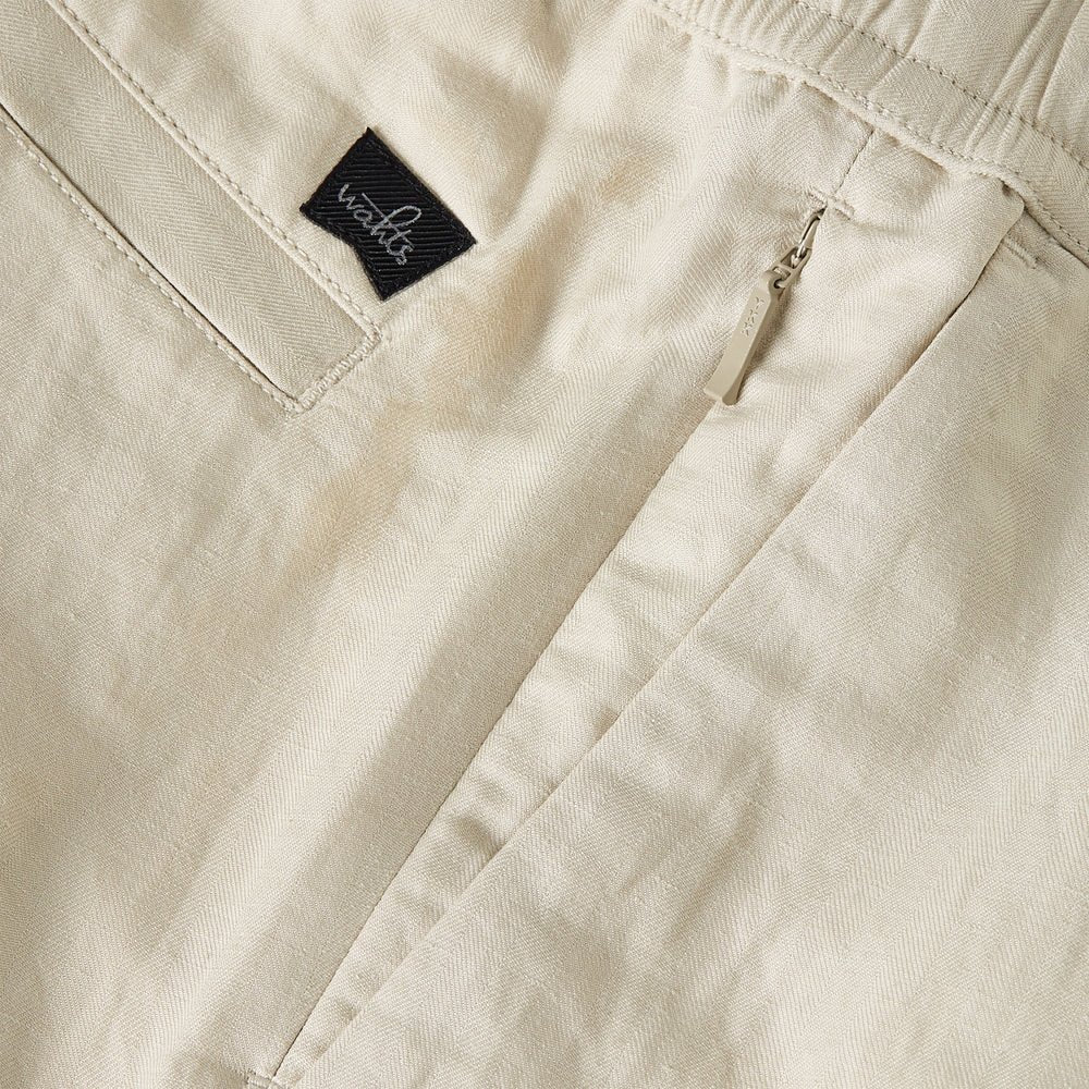 Linen Cotton Drawstring Trousers Light Sand - Hombre Amsterdam