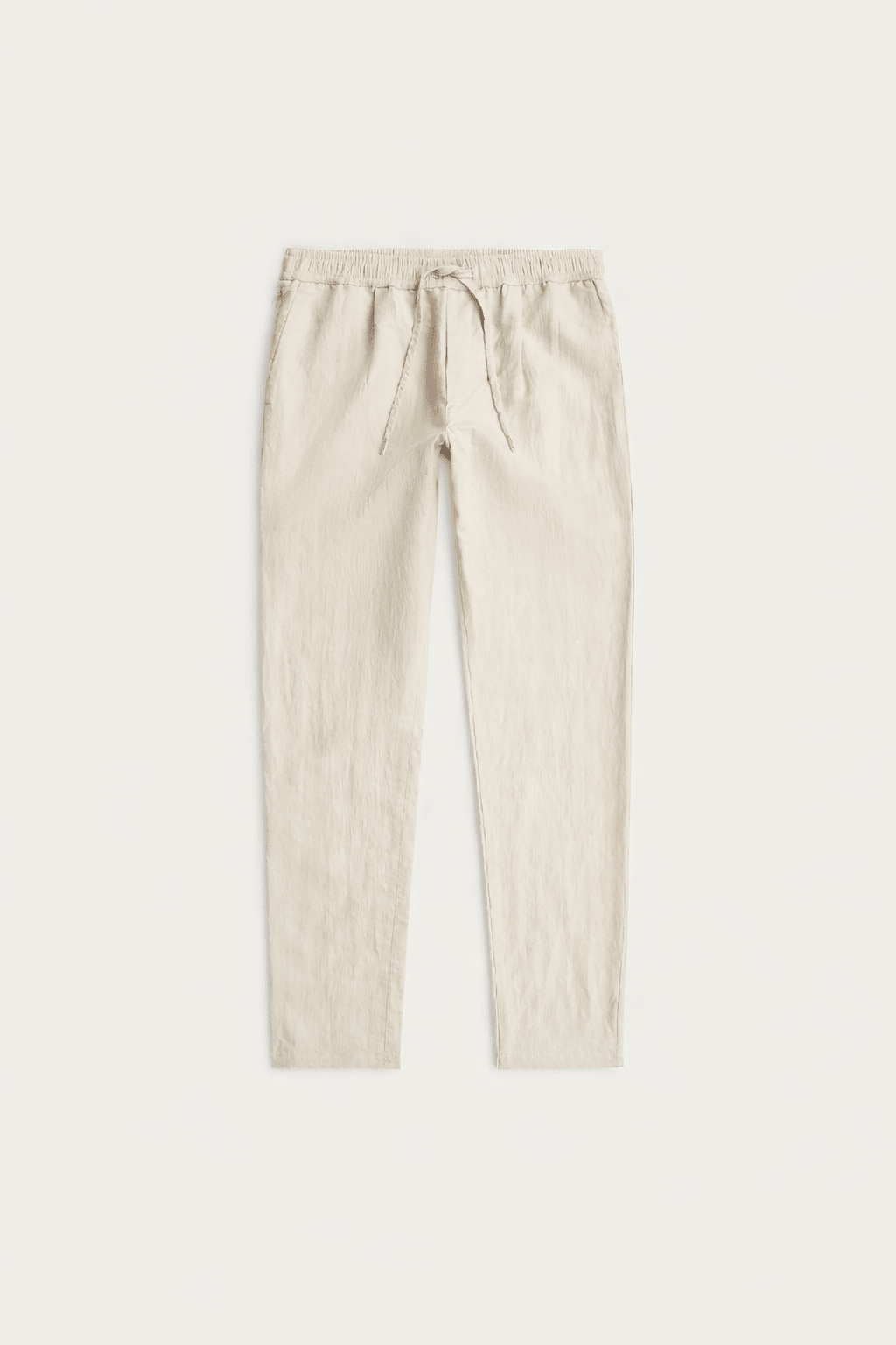 Linen Cotton Drawstring Trousers Light Sand - Hombre Amsterdam