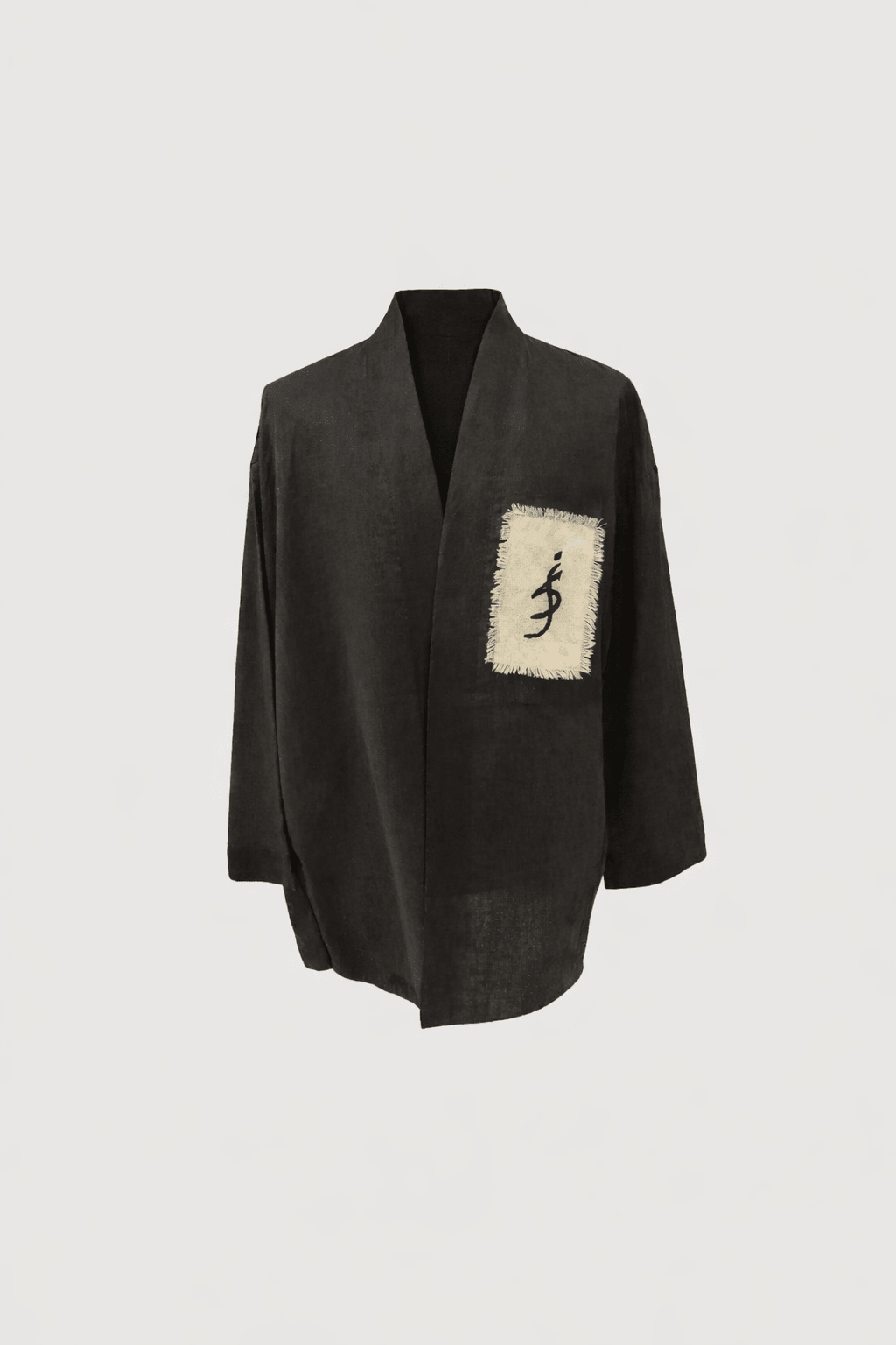 LINEN KIMONO BLACK - Hombre Amsterdam