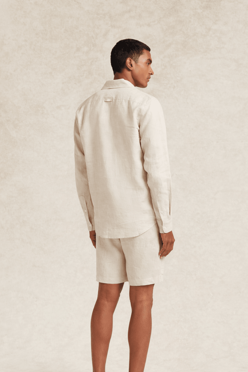 Linen Long Sleeve Shirt Oat - Hombre Amsterdam