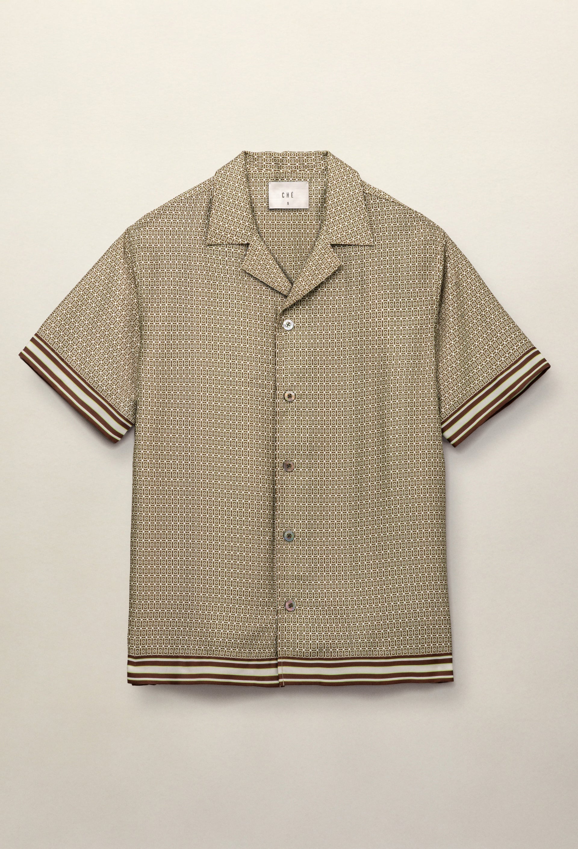 Lucena Printed Shirt Light Brown - Hombre Amsterdam