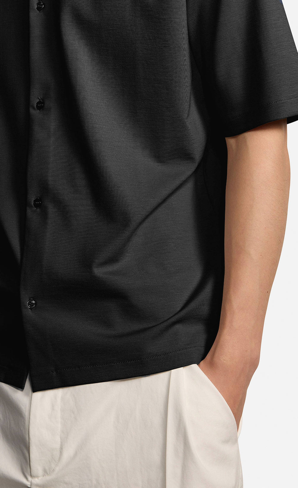 Lyocell Jersey Shirt Black - Hombre Amsterdam