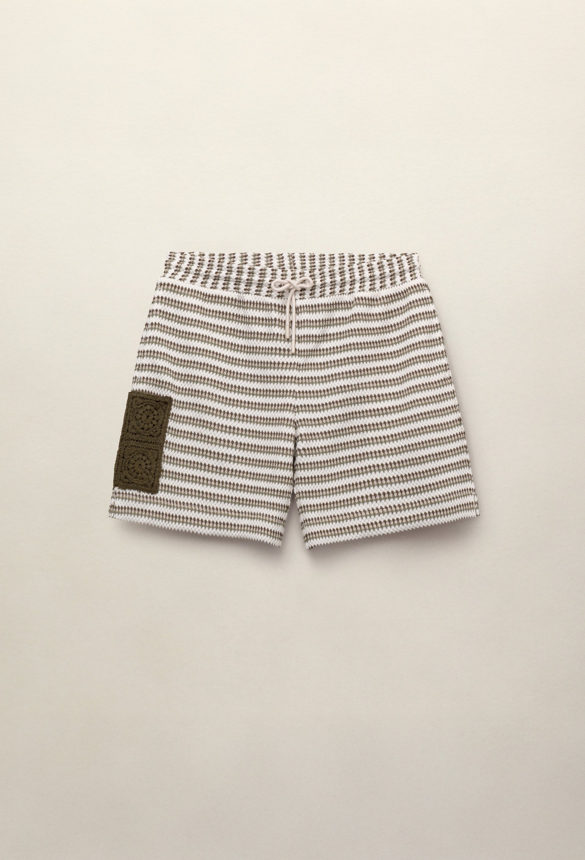 Mathias Striped Shorts Khaki - Hombre Amsterdam