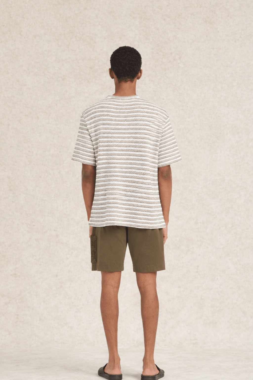 Mathias Striped T-Shirt Khaki - Hombre Amsterdam