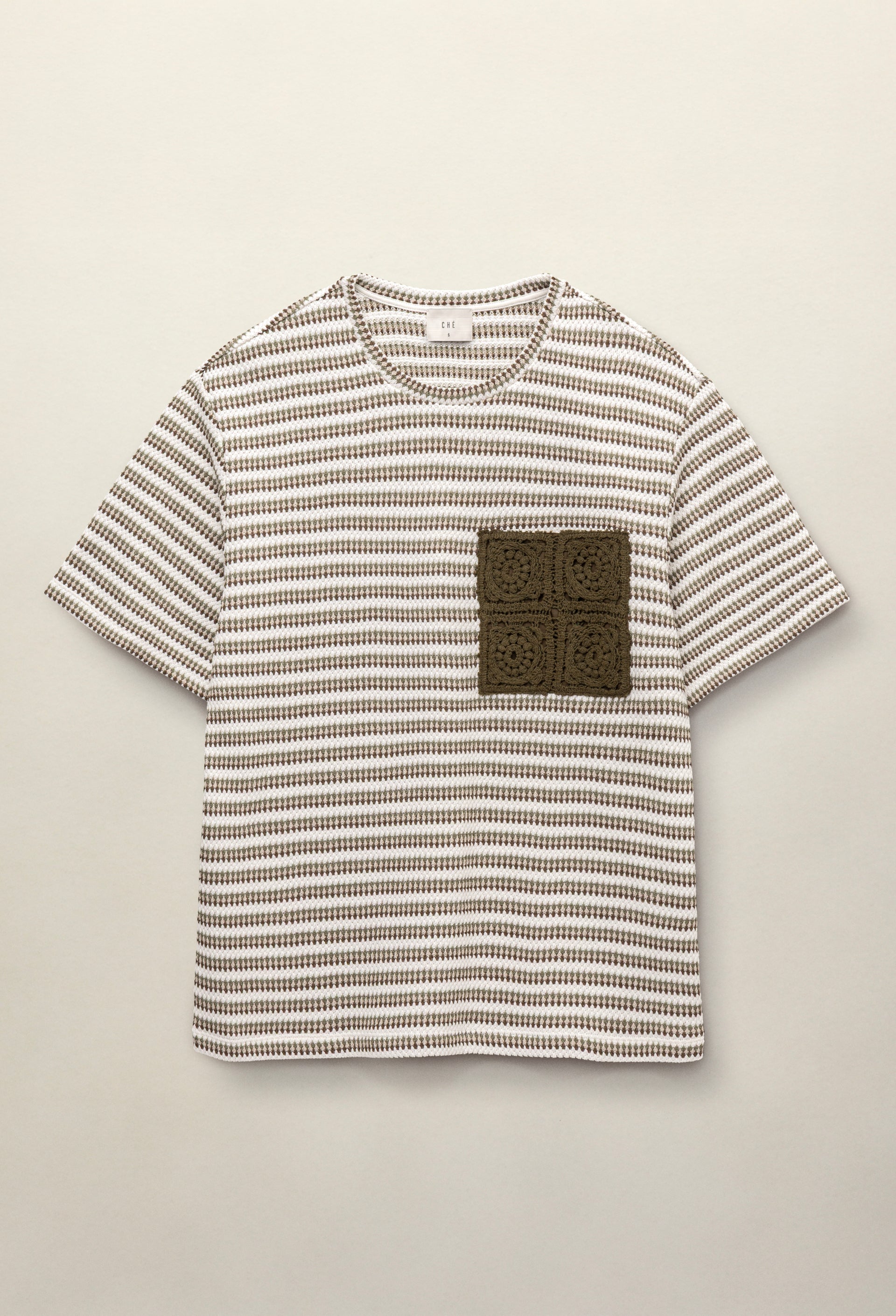 Mathias Striped T-Shirt Khaki - Hombre Amsterdam