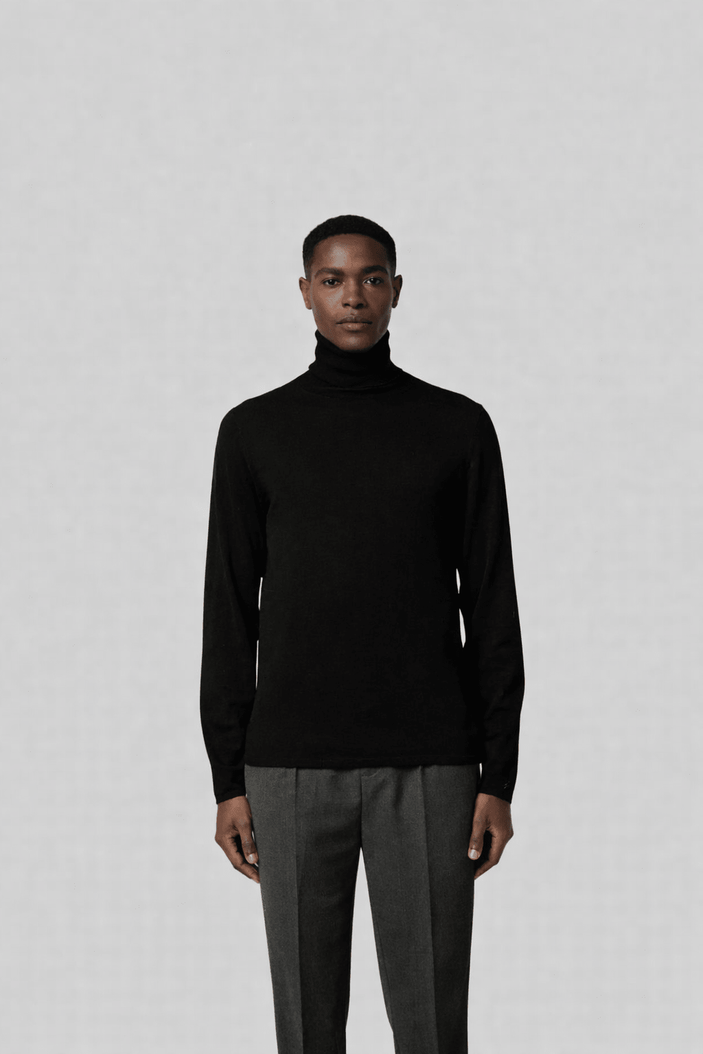 Merino Turtleneck Sweater Black - Hombre Amsterdam