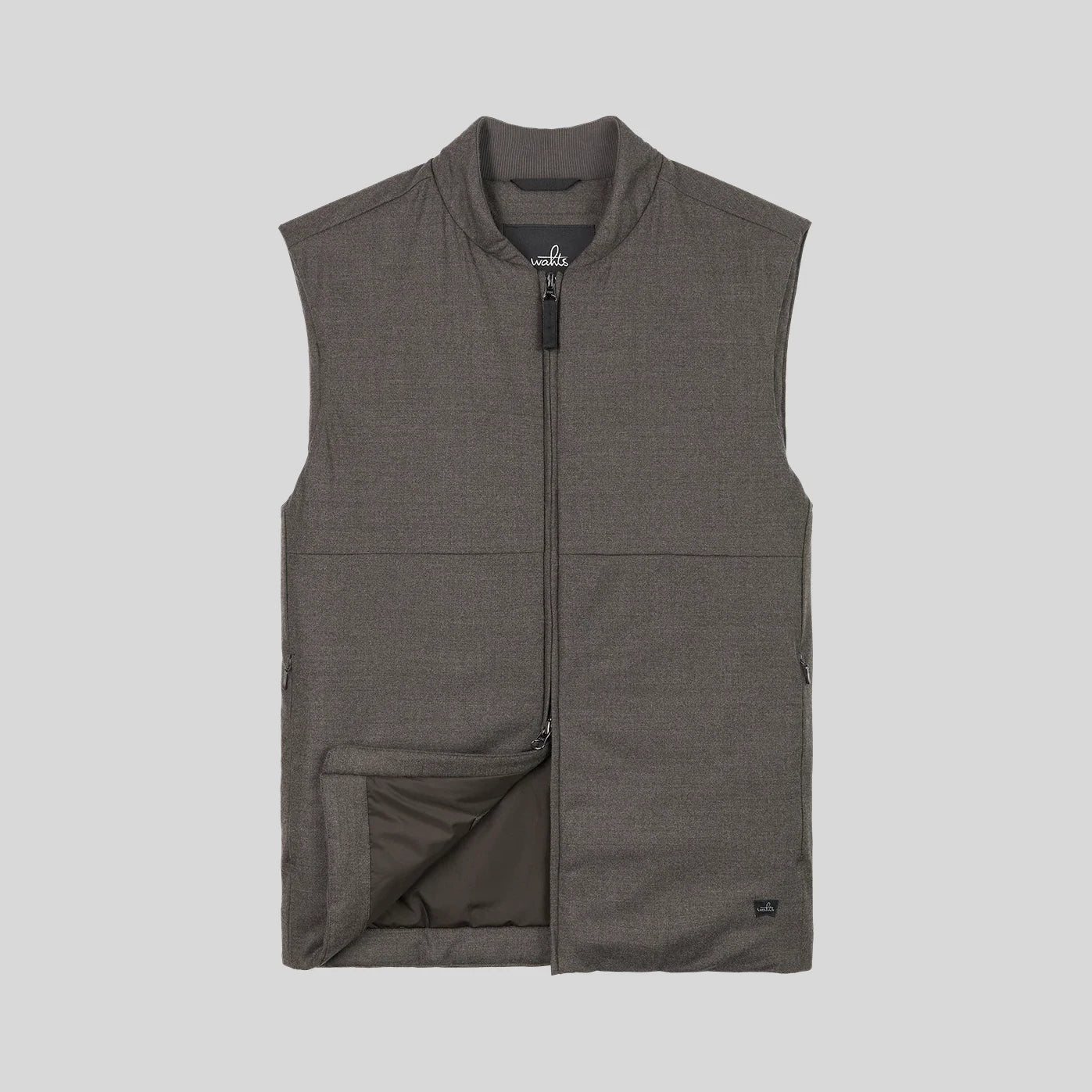 Mitch Stretch Wool Bomber Vest Dark Brown - Hombre Amsterdam