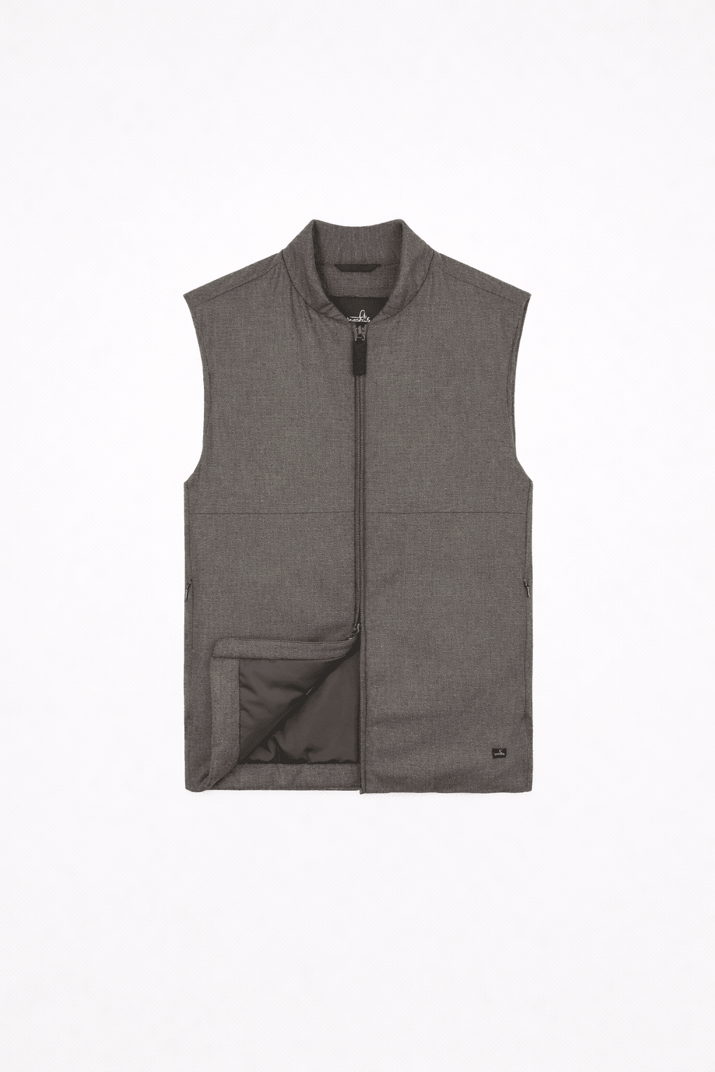 Mitch Stretch Wool Bomber Vest Dark Brown - Hombre Amsterdam