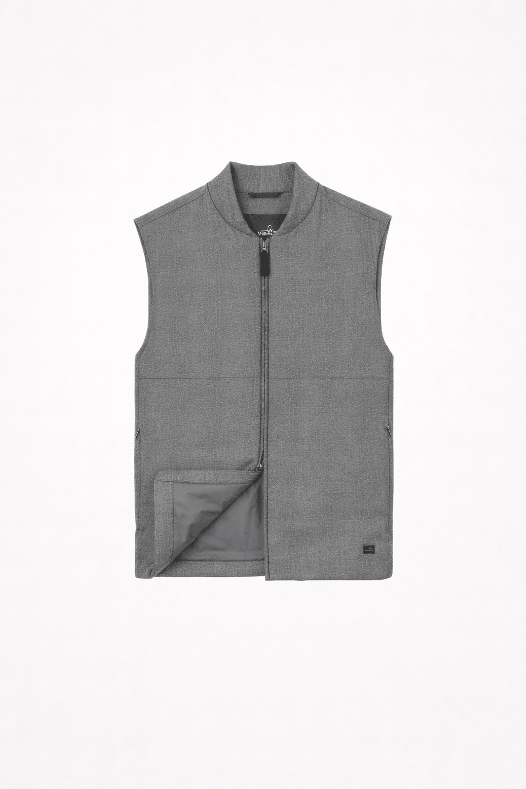 Mitch Stretch Wool Bomber Vest Mid Grey - Hombre Amsterdam