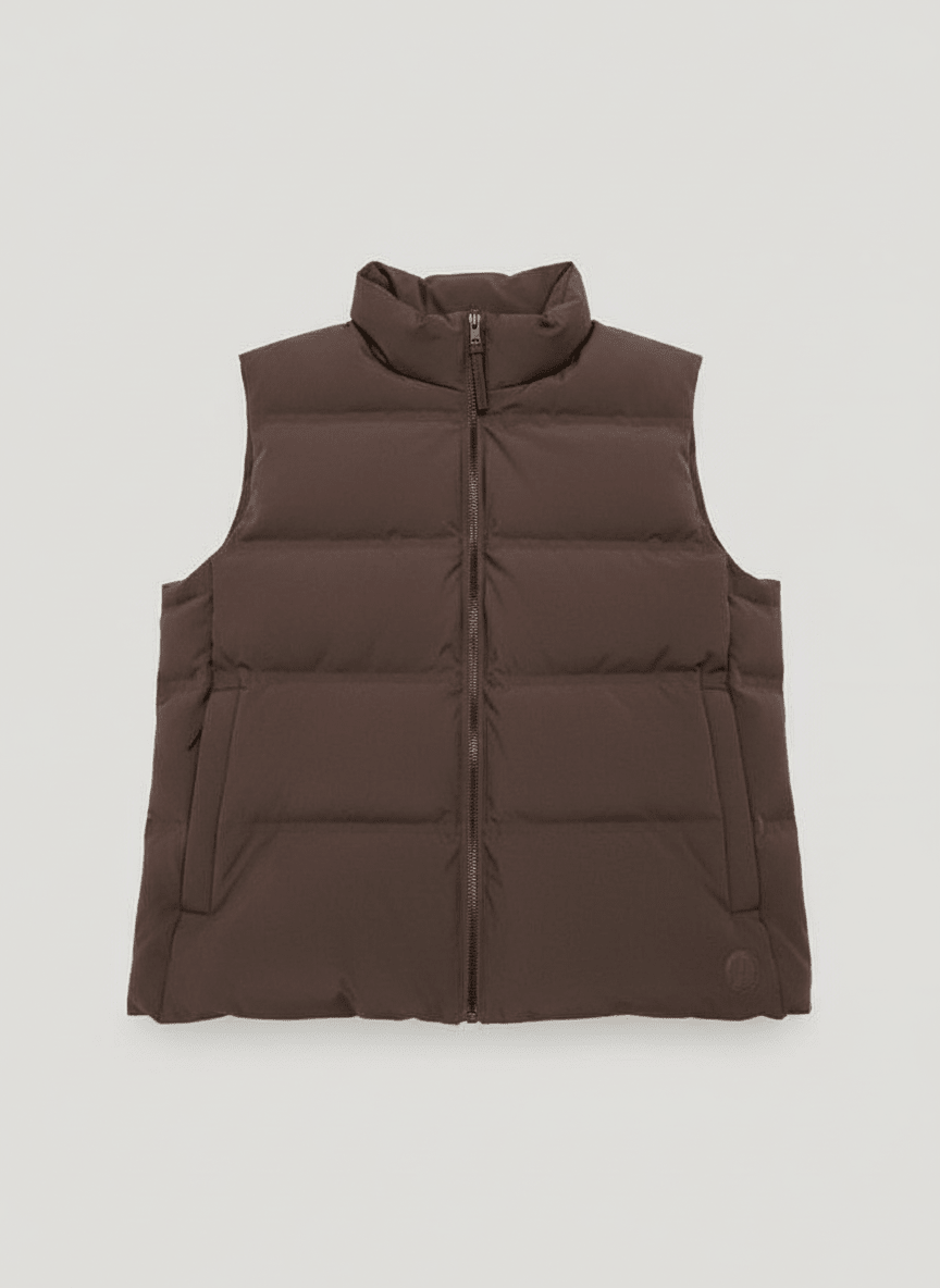 people of shibuya nylon padded bodywarmer dark brown-hombre amsterdam
