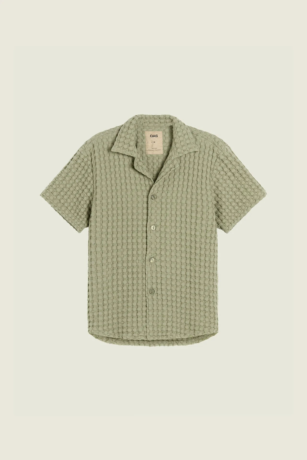 OAS COTTON WAFFLE SHIRT DUSTY GREEN - Hombre Amsterdam