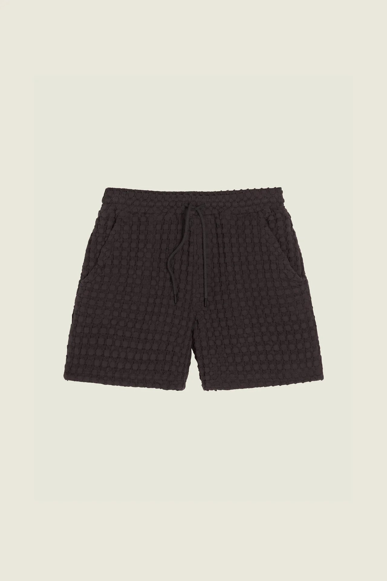 OAS COTTON WAFFLE SHORT NEARLY BLACK - Hombre Amsterdam