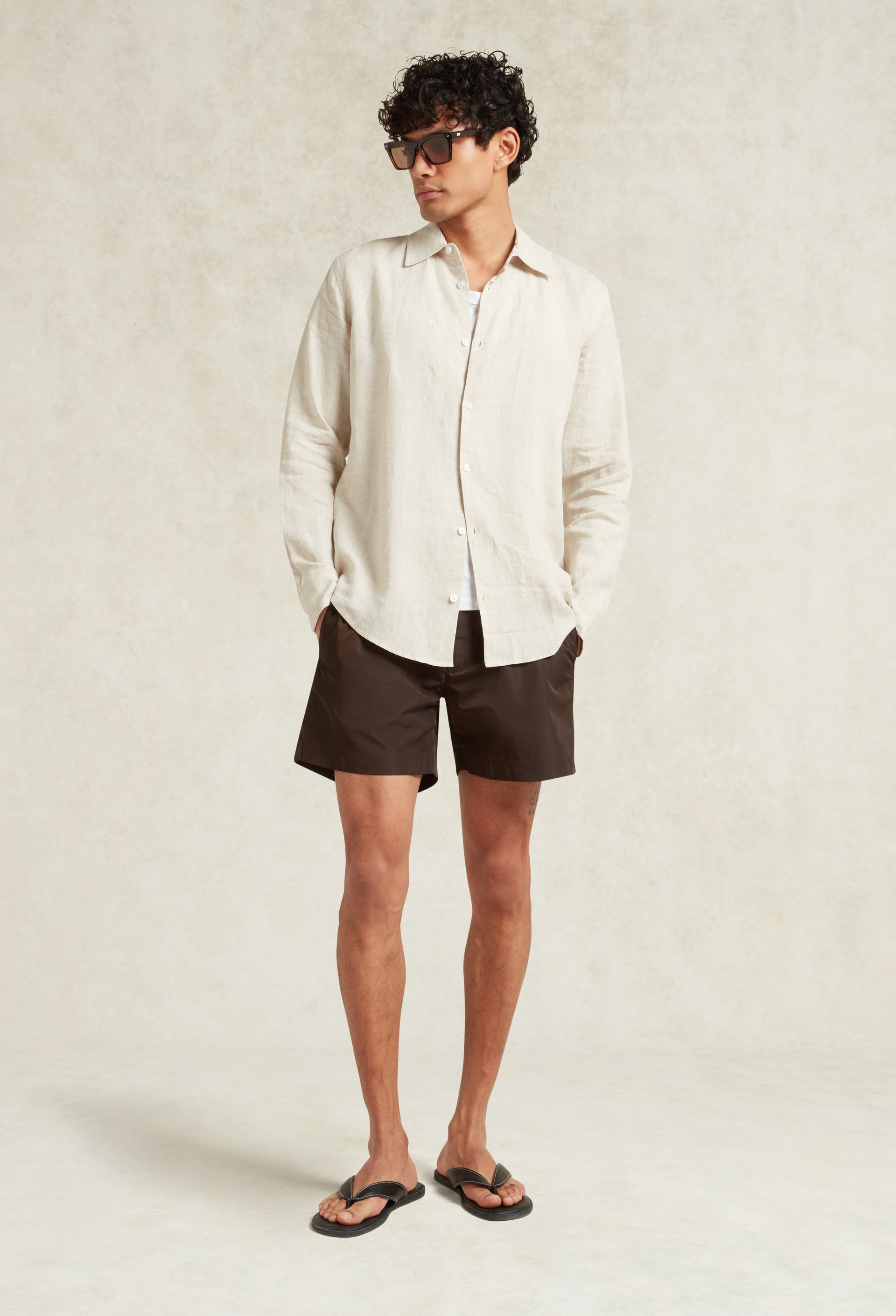 Oceano Drawstring Swimshort Chocolate Brown - Hombre Amsterdam