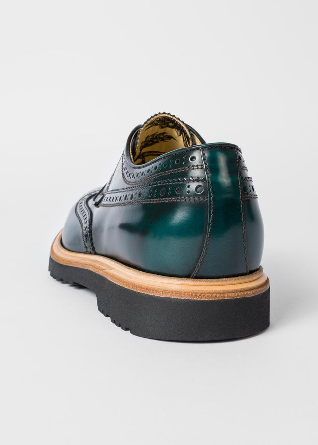 PAUL SMITH BOTTLE GREEN LEATHER BROQUES