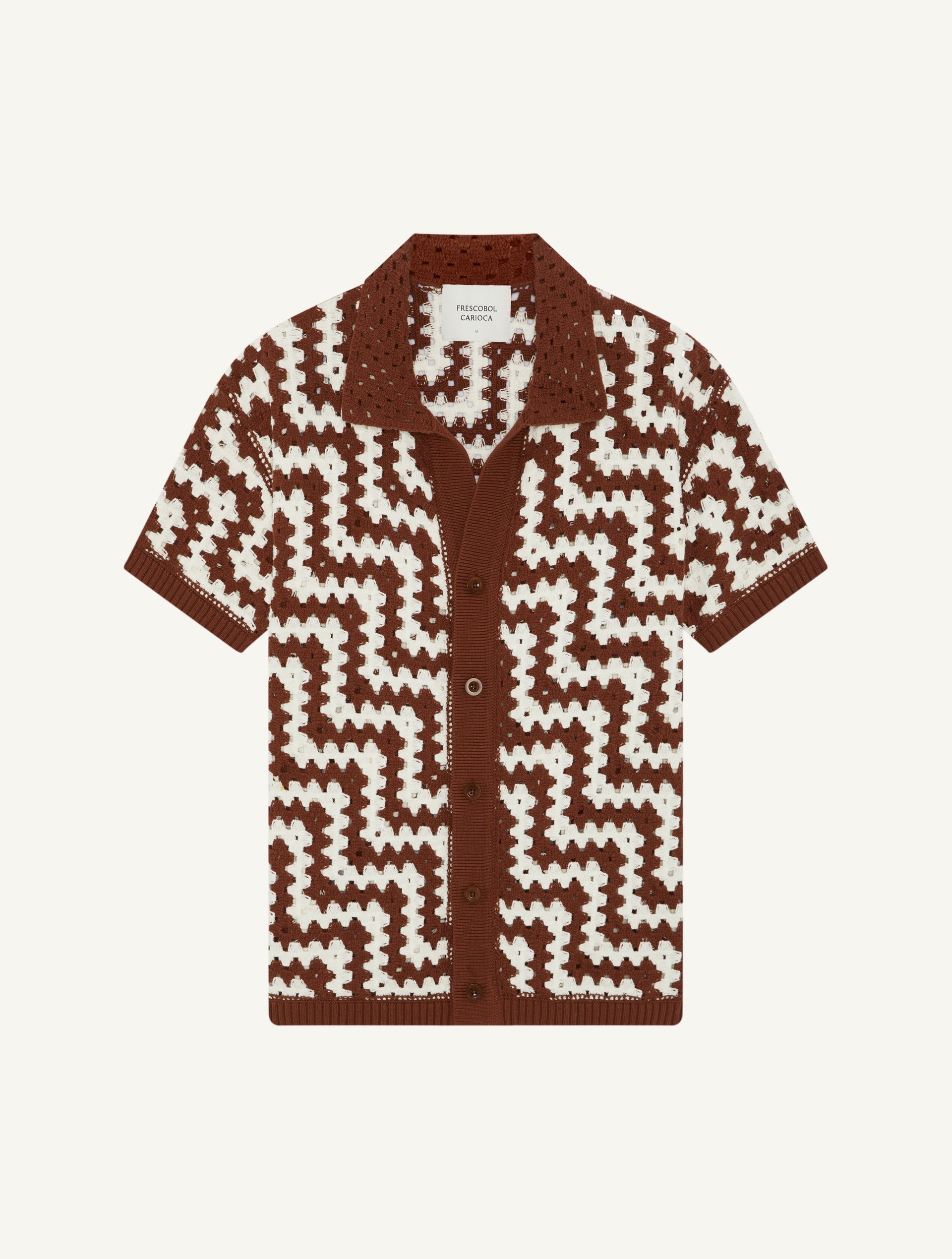 Pinto Cotton Crochet Cardigan Brown - Hombre Amsterdam