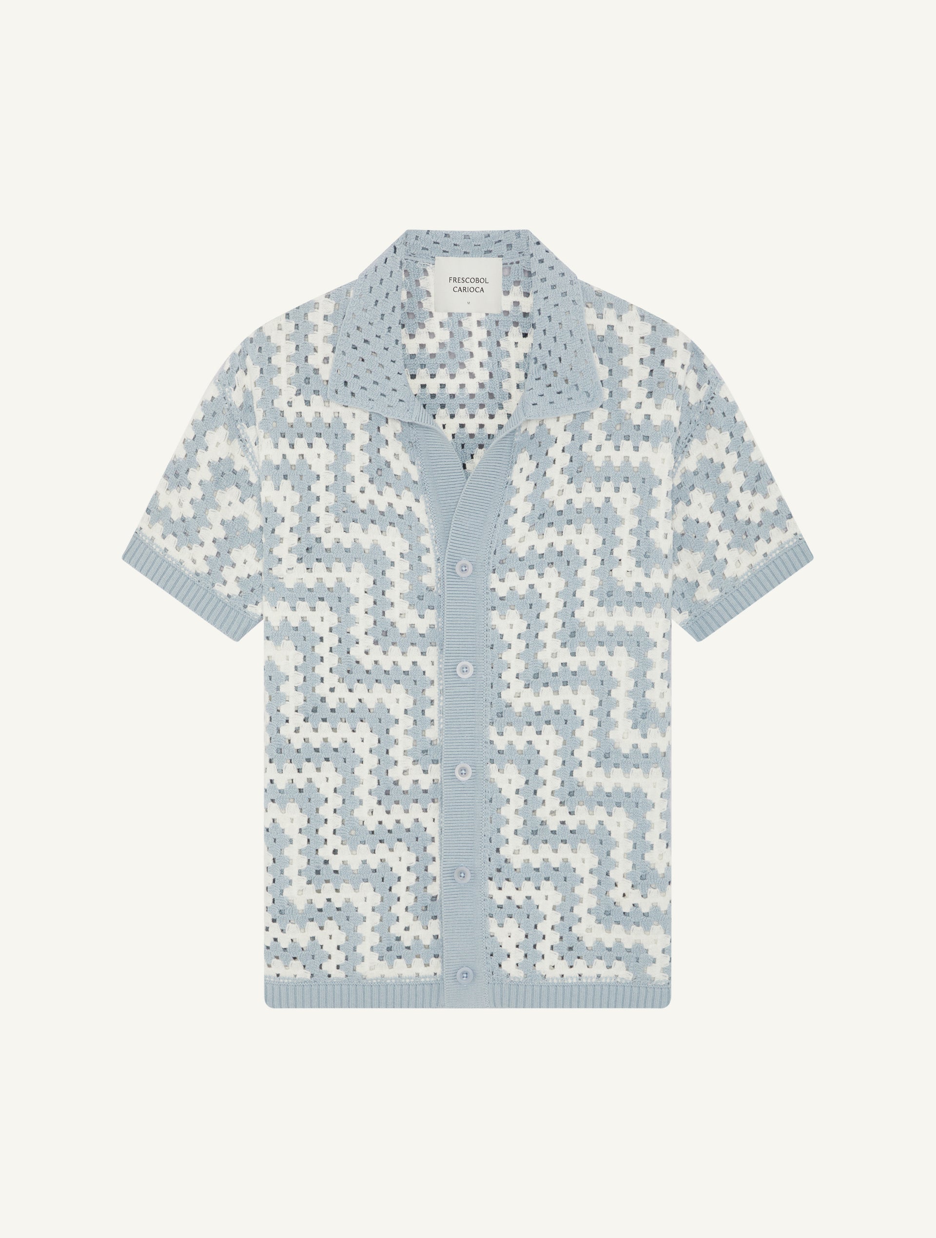 Pinto Cotton Crochet Cardigan Coastal Blue - Hombre Amsterdam