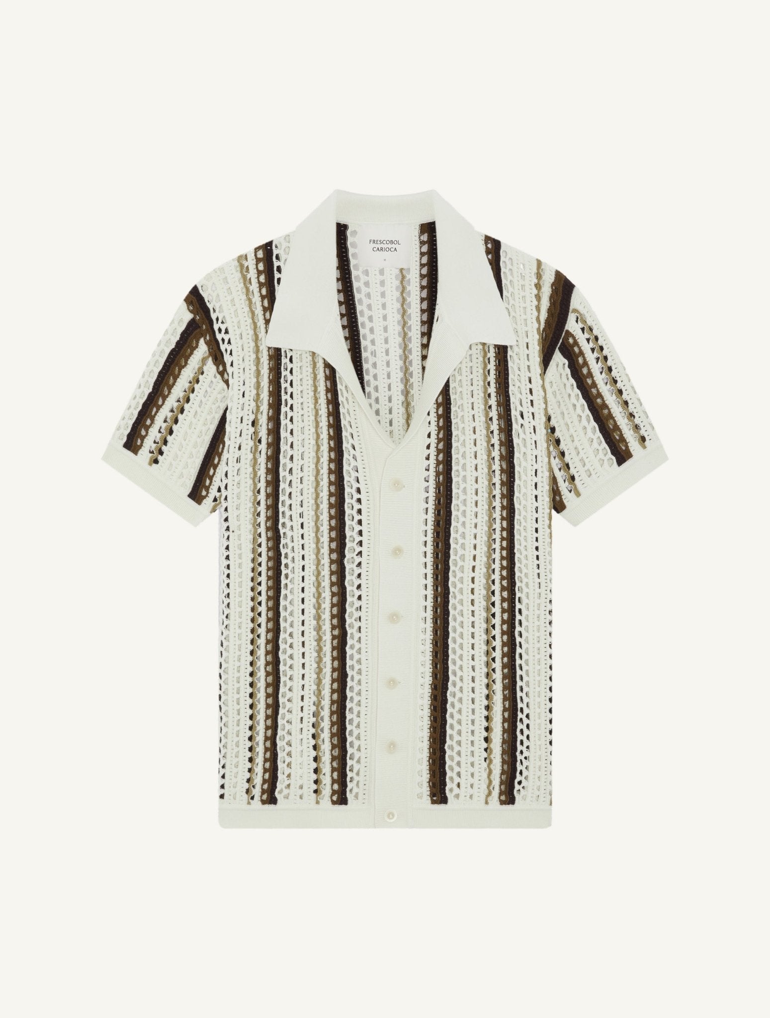 Pinto Cotton Crochet Cardigan Cream Cacao - Hombre Amsterdam