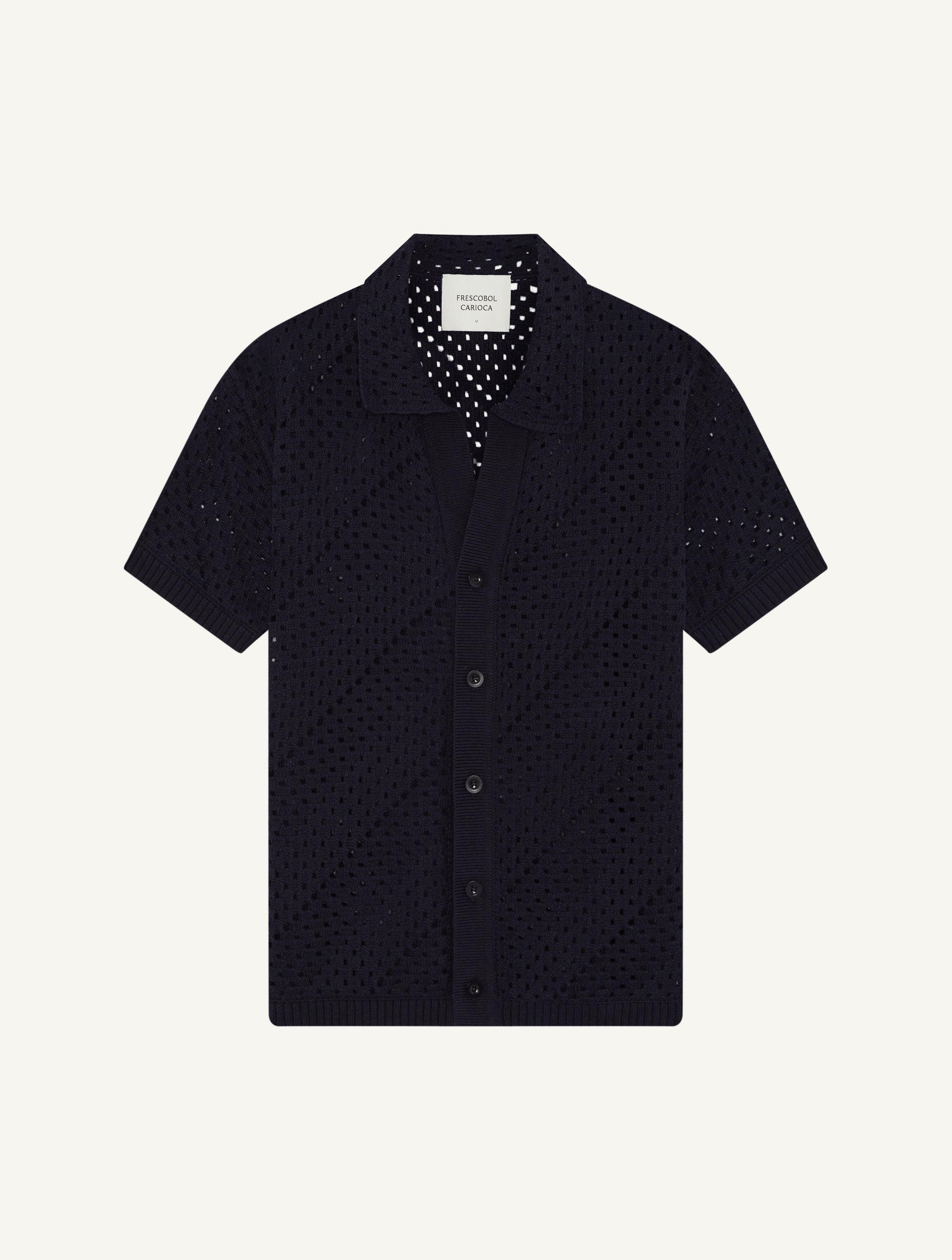 Pinto Cotton Crochet Cardigan Navy - Hombre Amsterdam