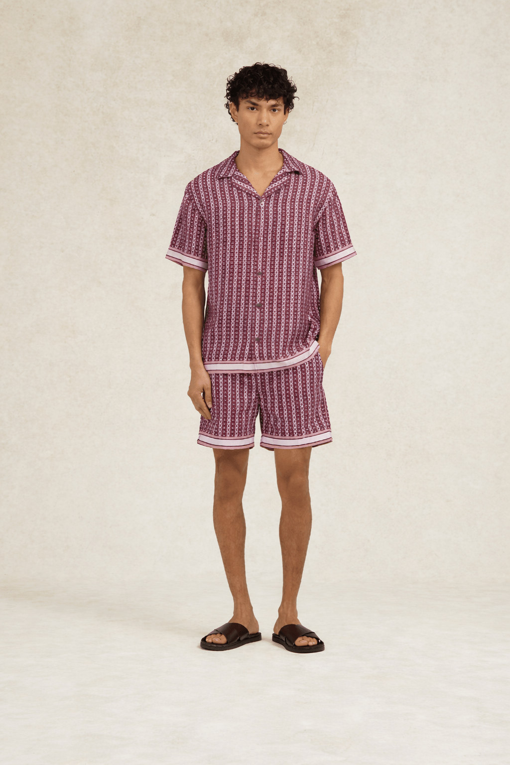 Pressoa Print Tailored Swimshorts Rose - Hombre Amsterdam