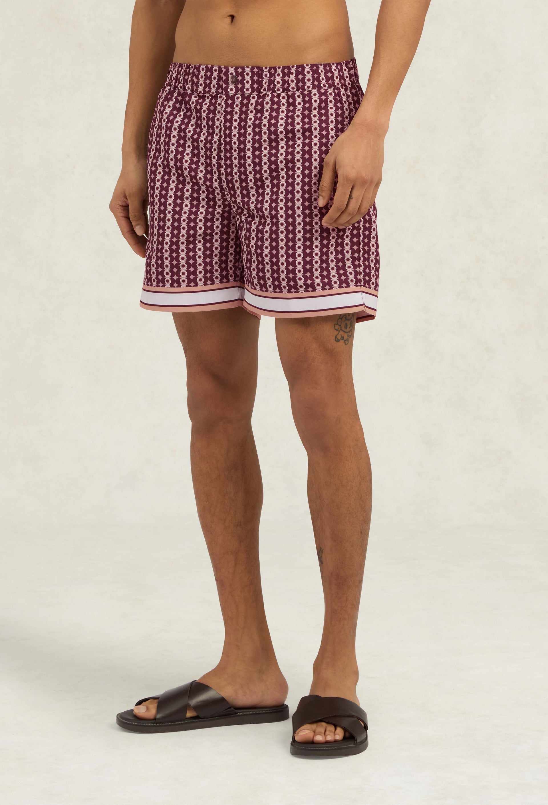 Pressoa Print Tailored Swimshorts Rose - Hombre Amsterdam