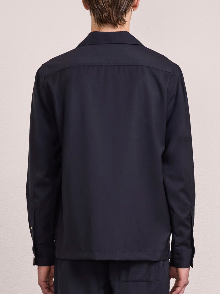 Safra Tropical Wool Shirt Navy - Hombre Amsterdam