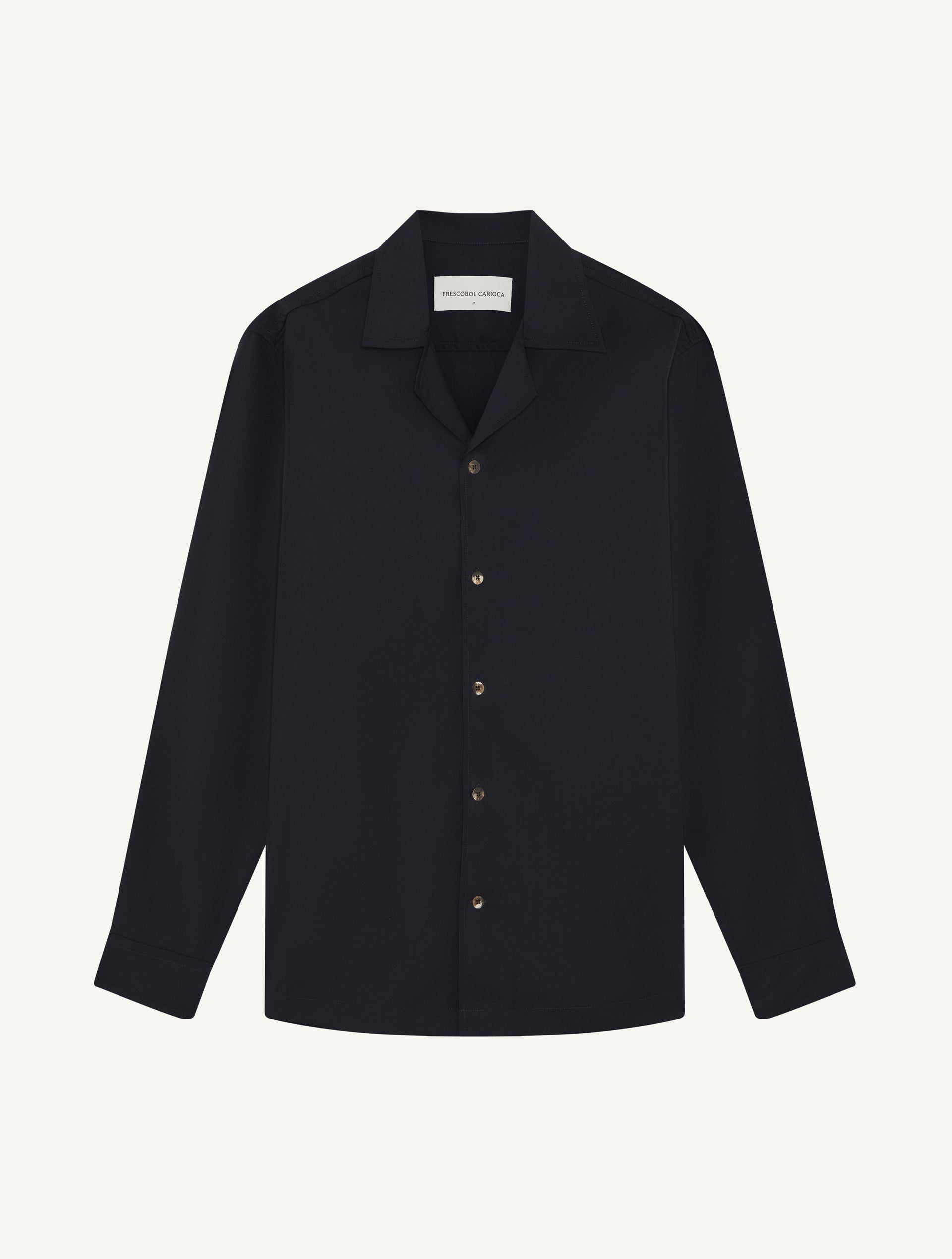 Safra Tropical Wool Shirt Navy - Hombre Amsterdam