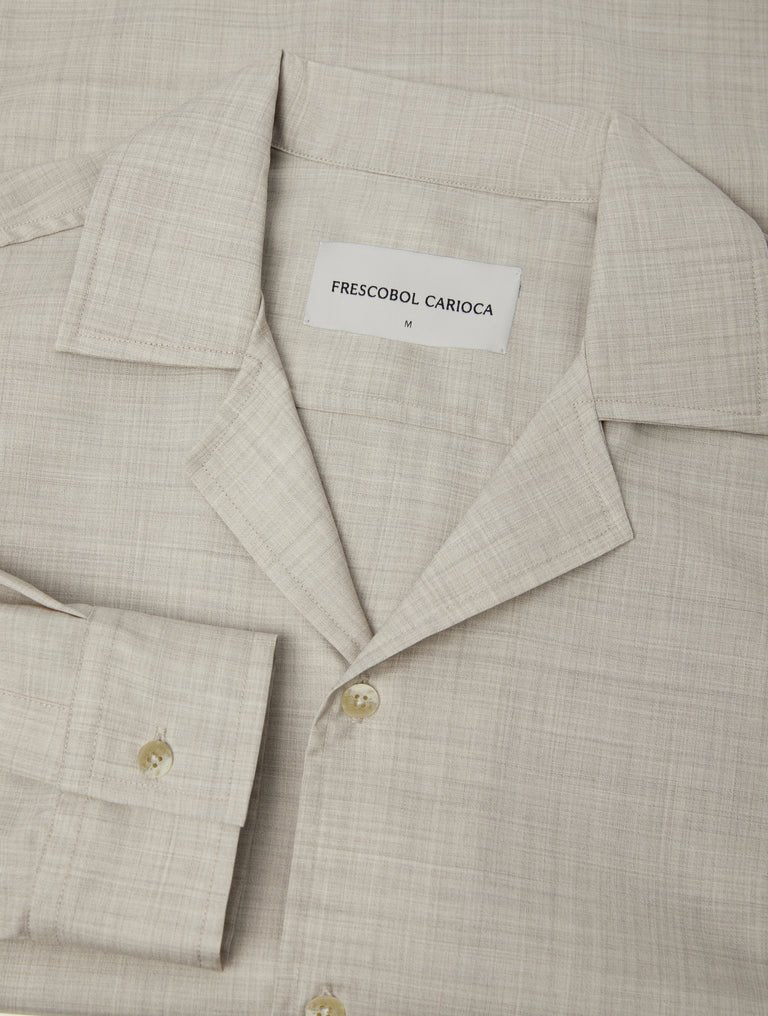 Safra Tropical Wool Shirt Sand - Hombre Amsterdam