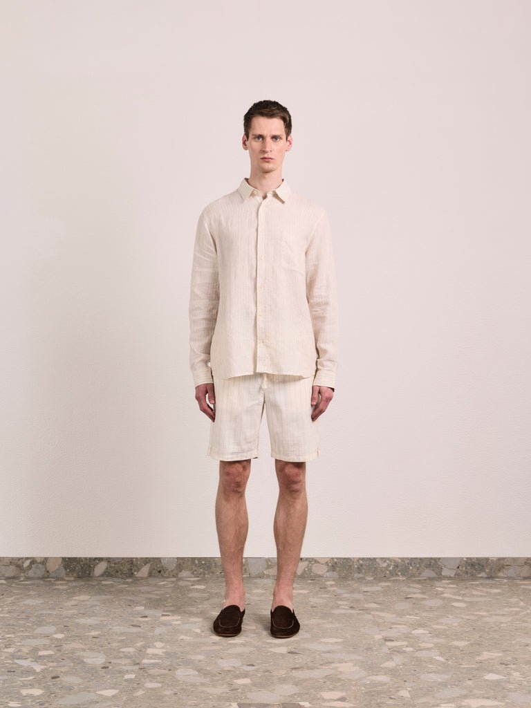 Sergio Linen Cotton Pinstripe Shorts - Hombre Amsterdam