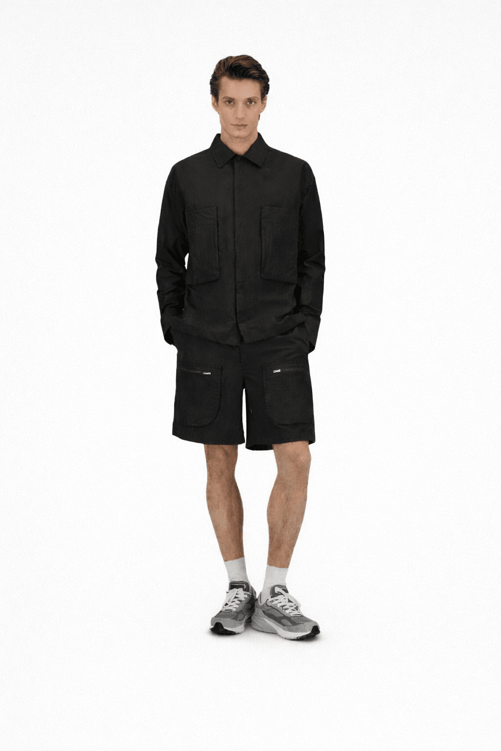 Short In Tech - Crinckle Black - Hombre Amsterdam