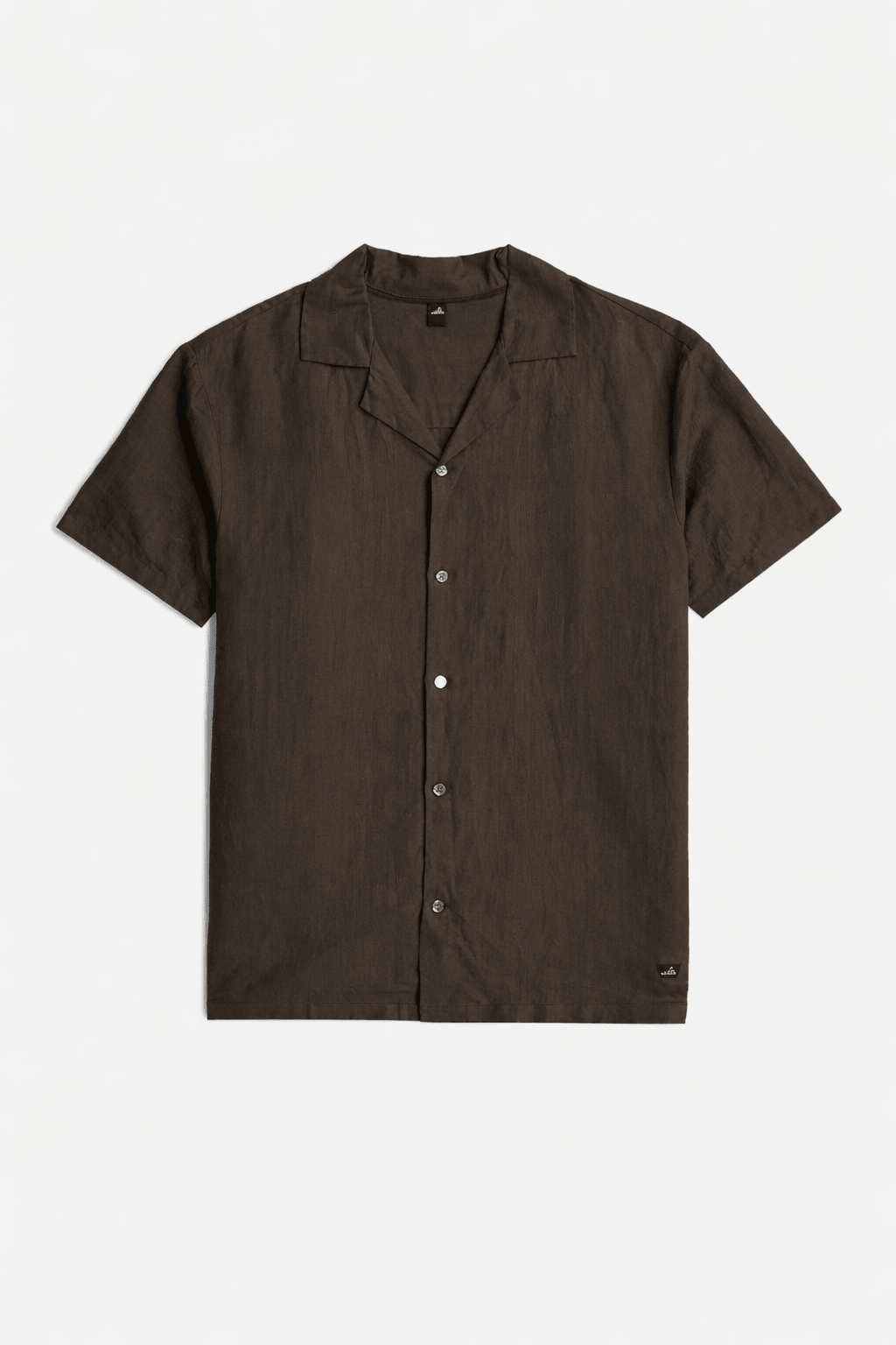 Stretch Linen Cotton Shirt Dark Brown - Hombre Amsterdam