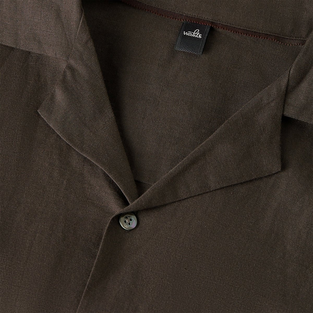 Stretch Linen Cotton Shirt Dark Brown - Hombre Amsterdam