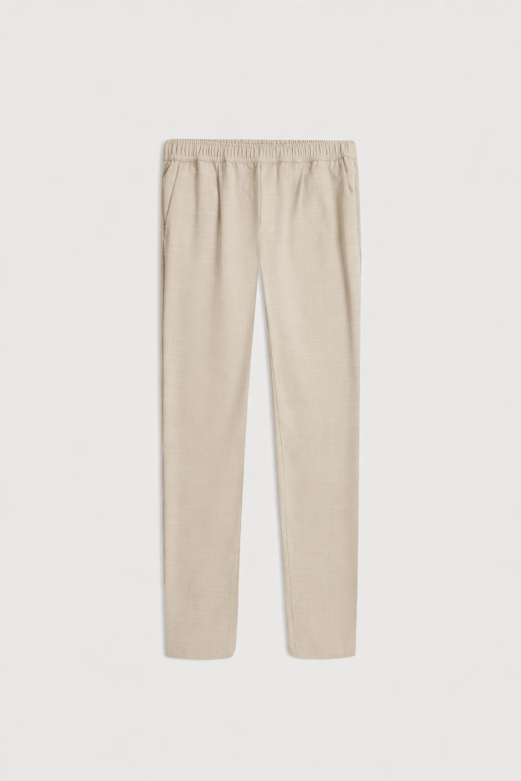 Summer Wool Pleated Comfort Trousers Light Sand Melange - Hombre Amsterdam