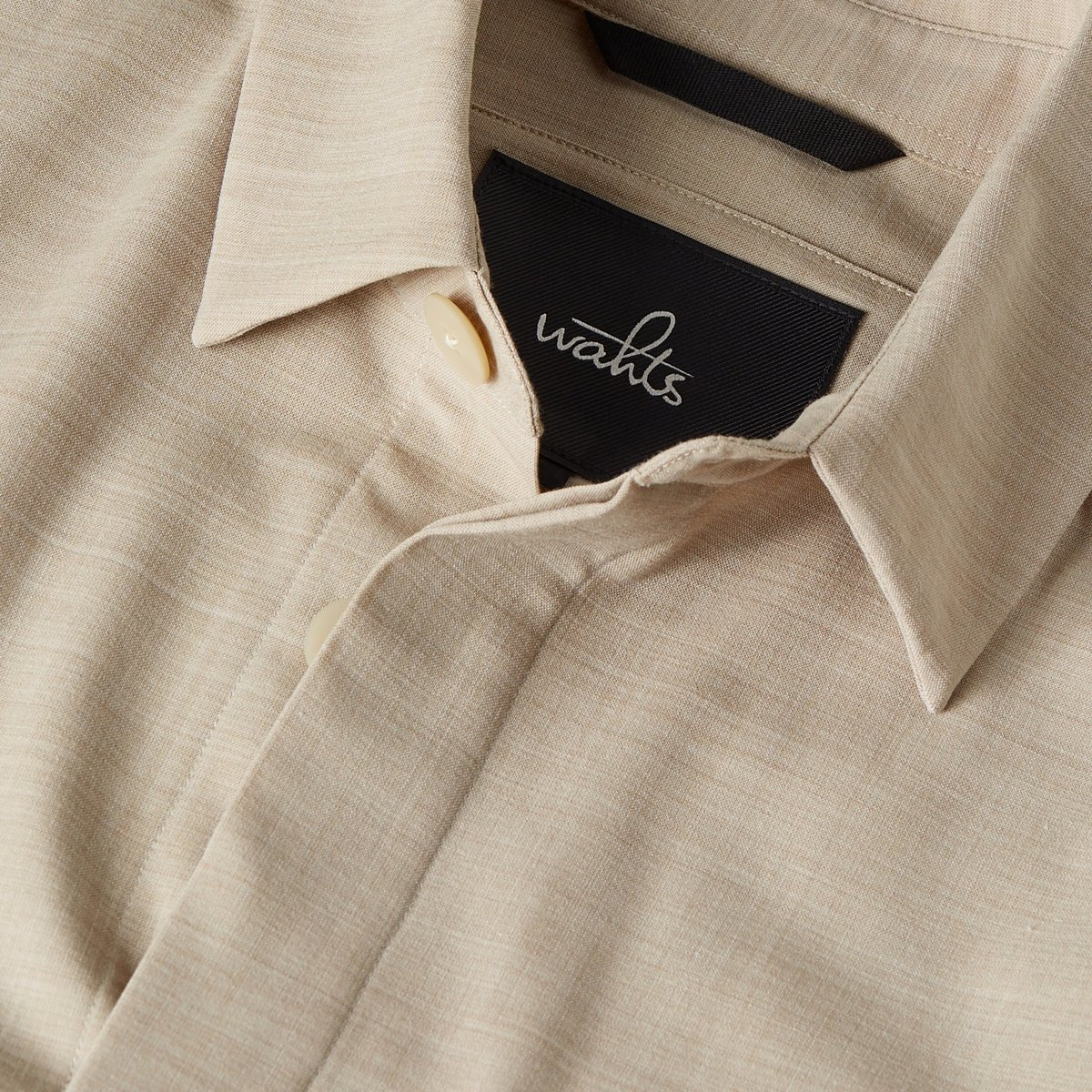 Summer Wool Shirt Jacket Light Sand Melange - Hombre Amsterdam