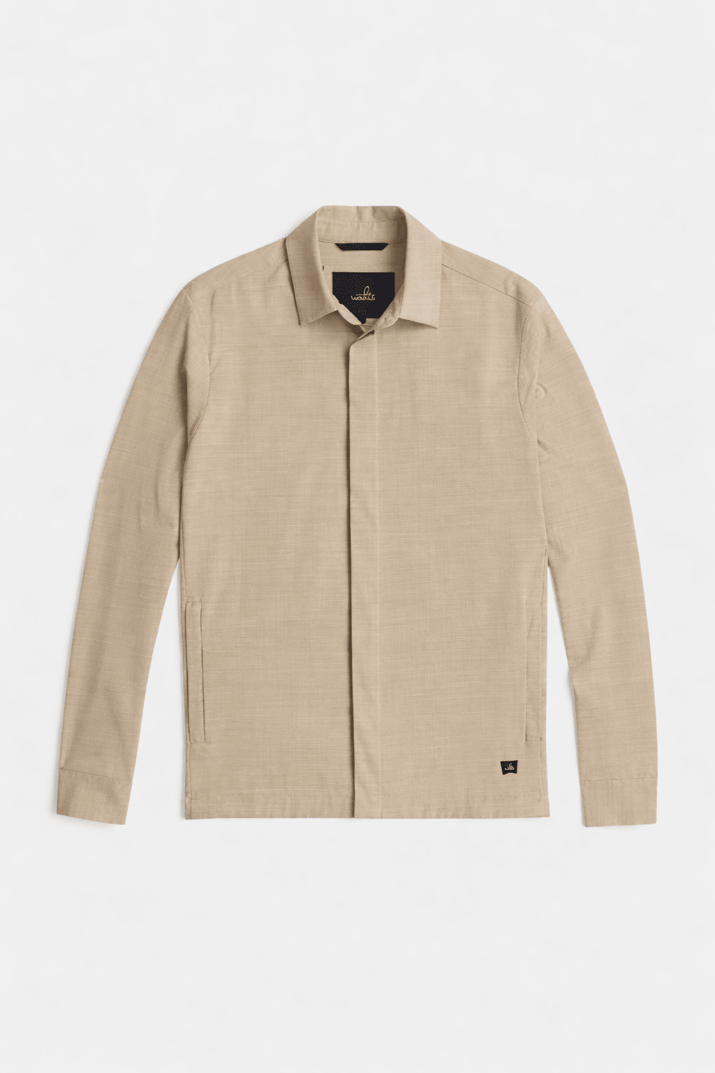 Summer Wool Shirt Jacket Light Sand Melange - Hombre Amsterdam