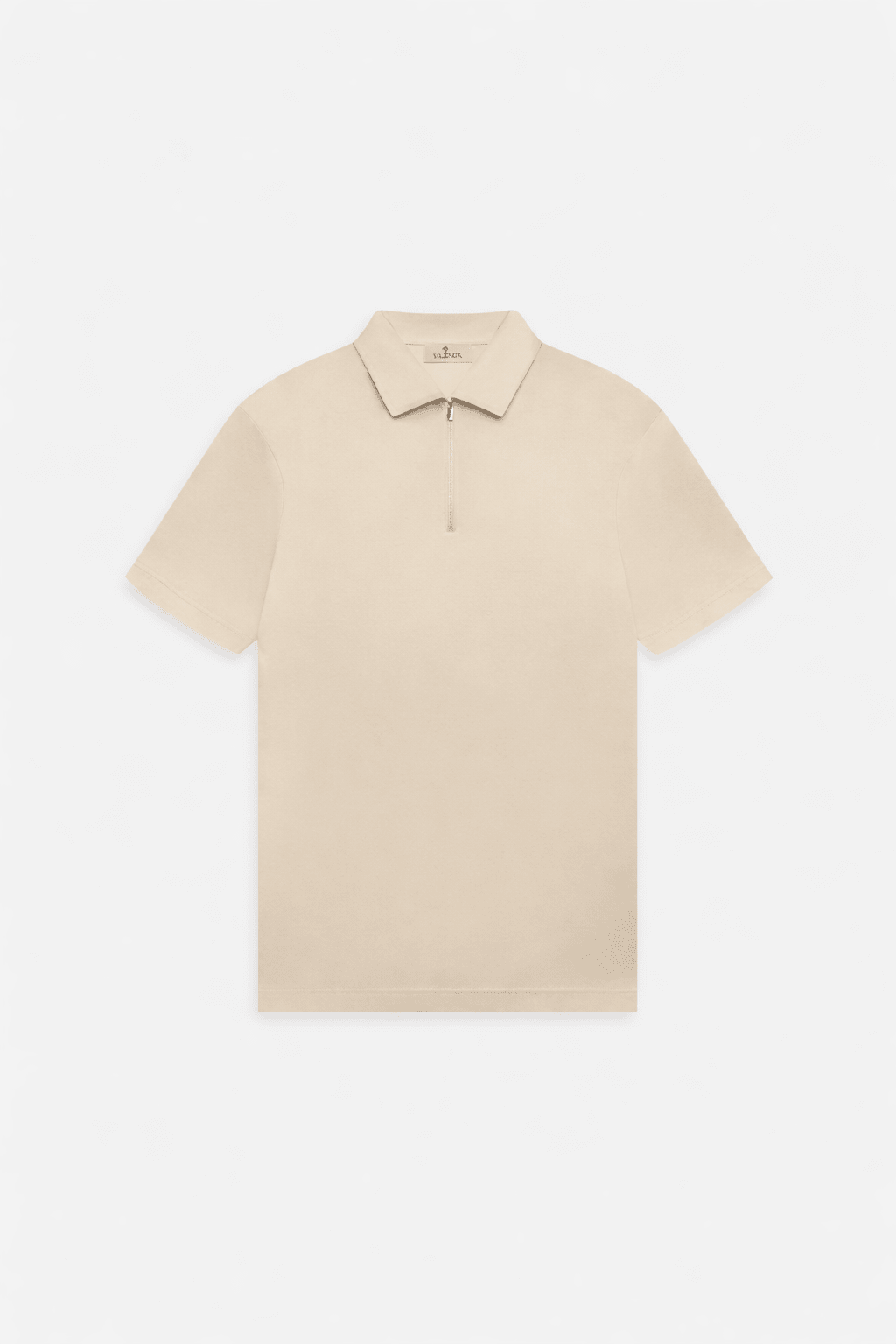Supima Zip Collar Polo Beige - Hombre Amsterdam