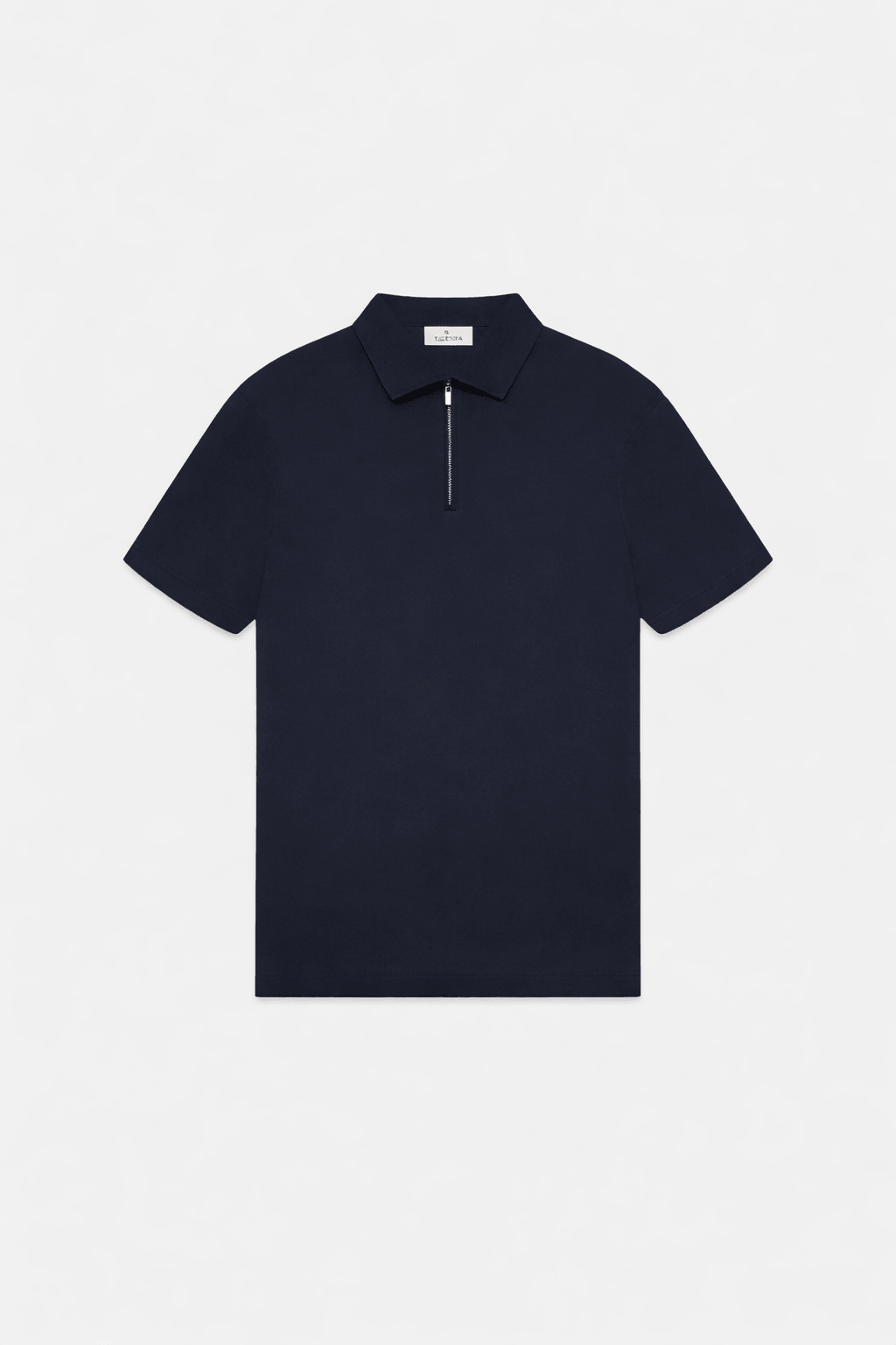 Supima Zip Collar Polo Navy - Hombre Amsterdam