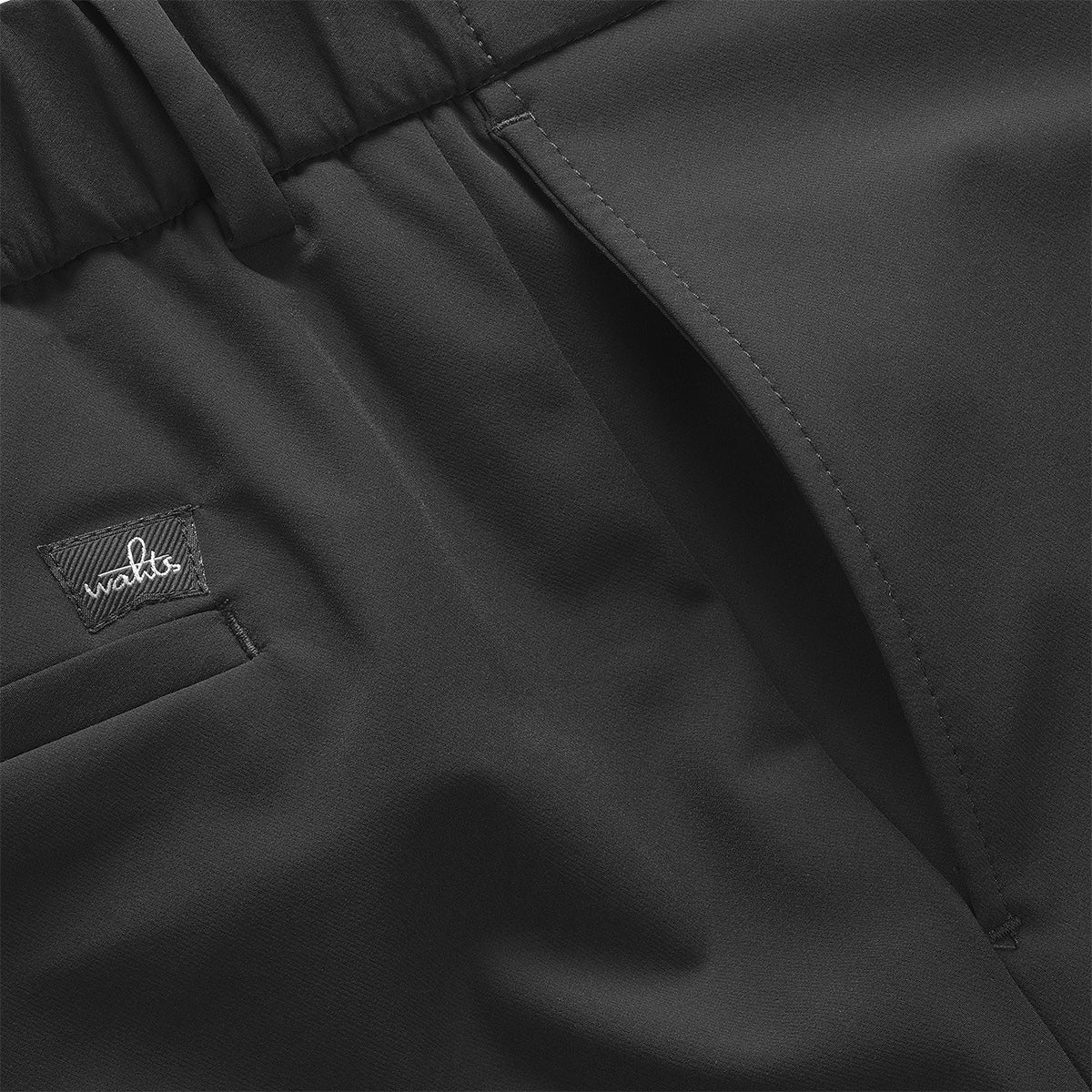 Tech Stretch Travel Shorts Pure Black - Hombre Amsterdam