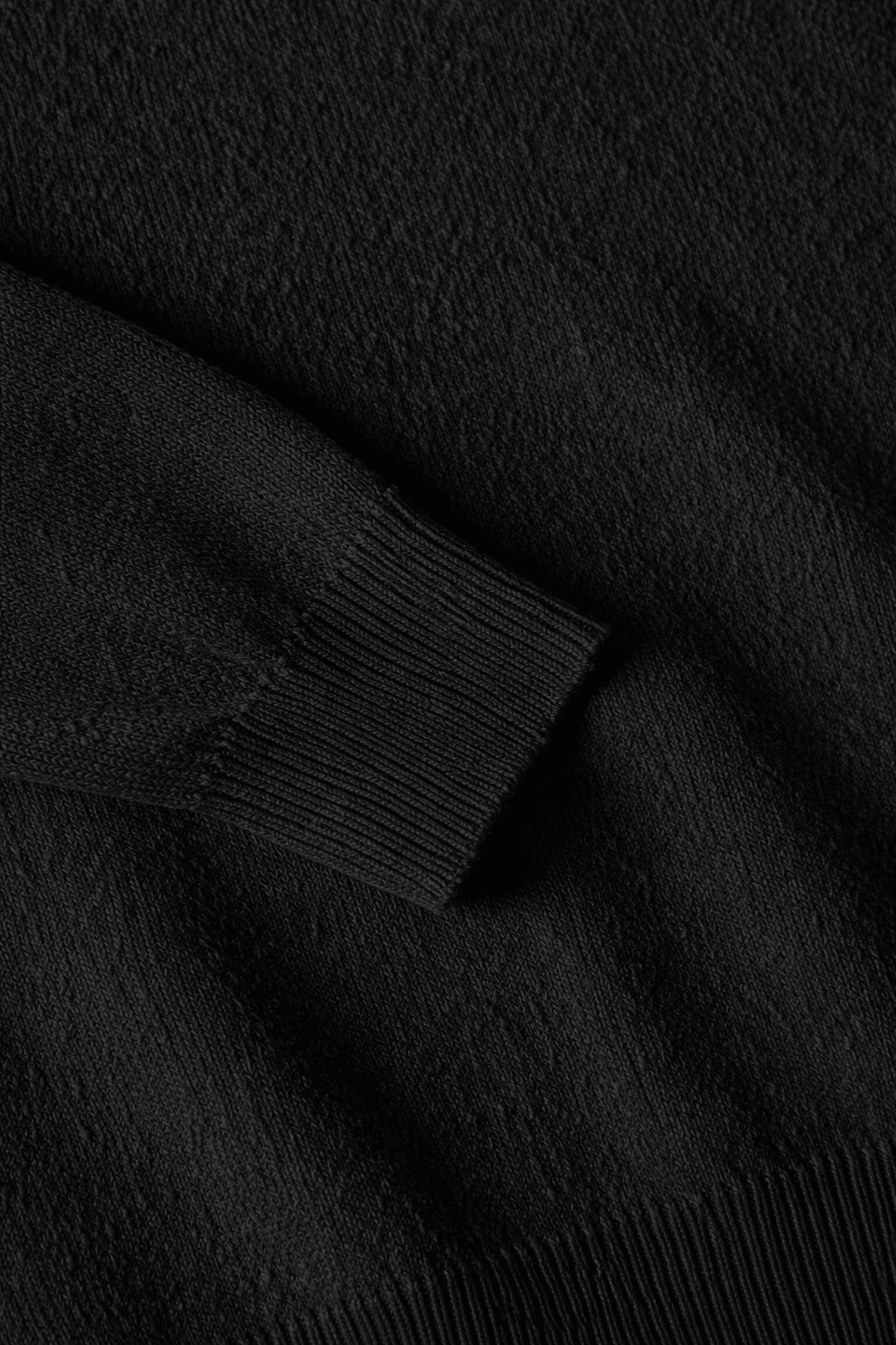 Textured Crew Neck Sweat Black - Hombre Amsterdam