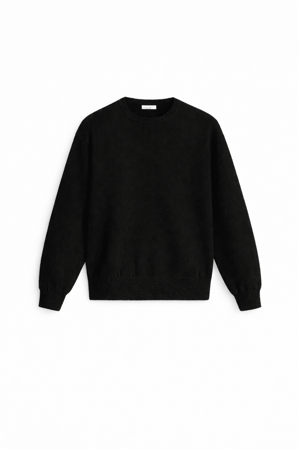 Textured Crew Neck Sweat Black - Hombre Amsterdam