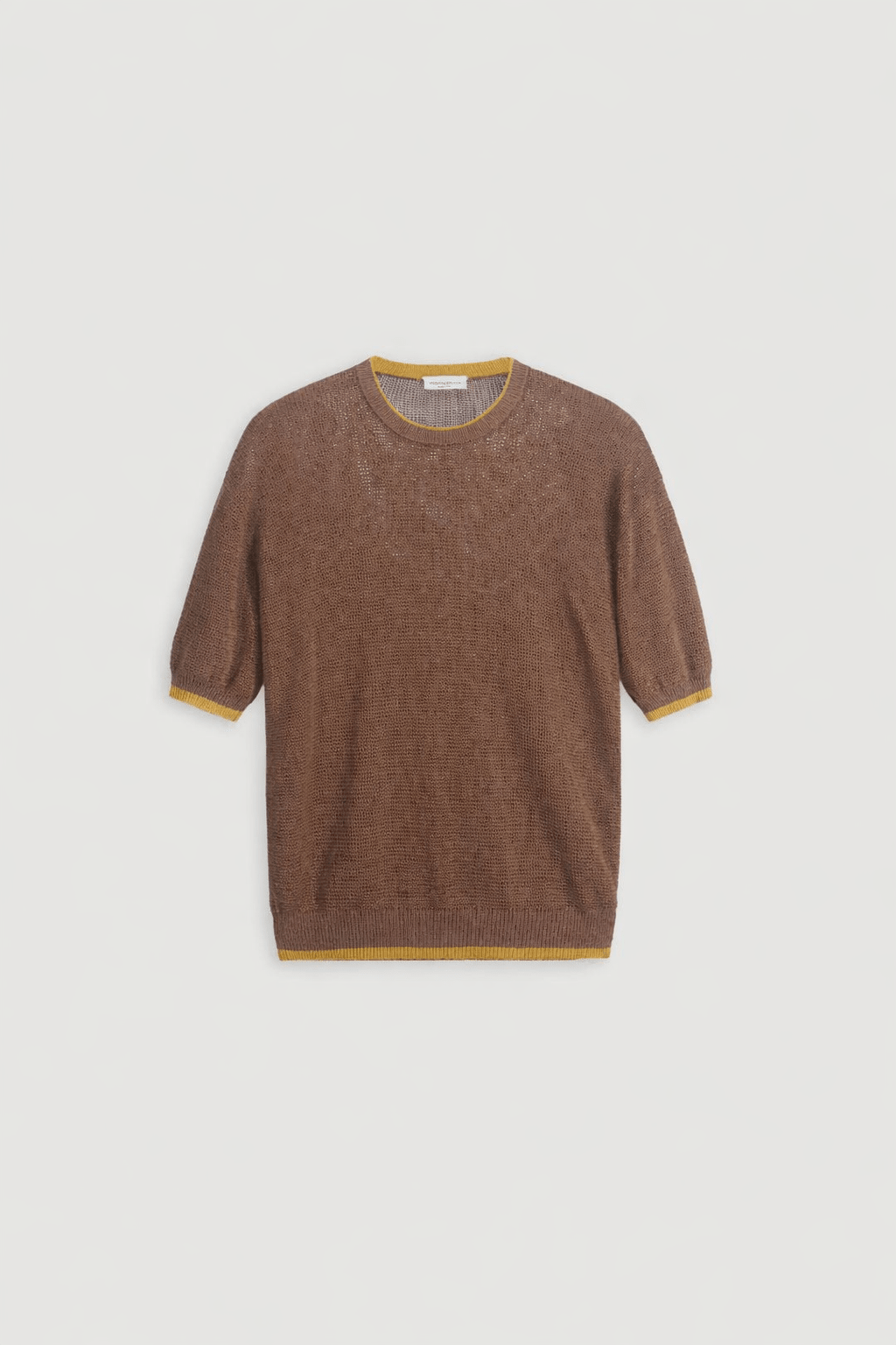 Textured Crew Neck T-Shirt Tabacco - Hombre Amsterdam